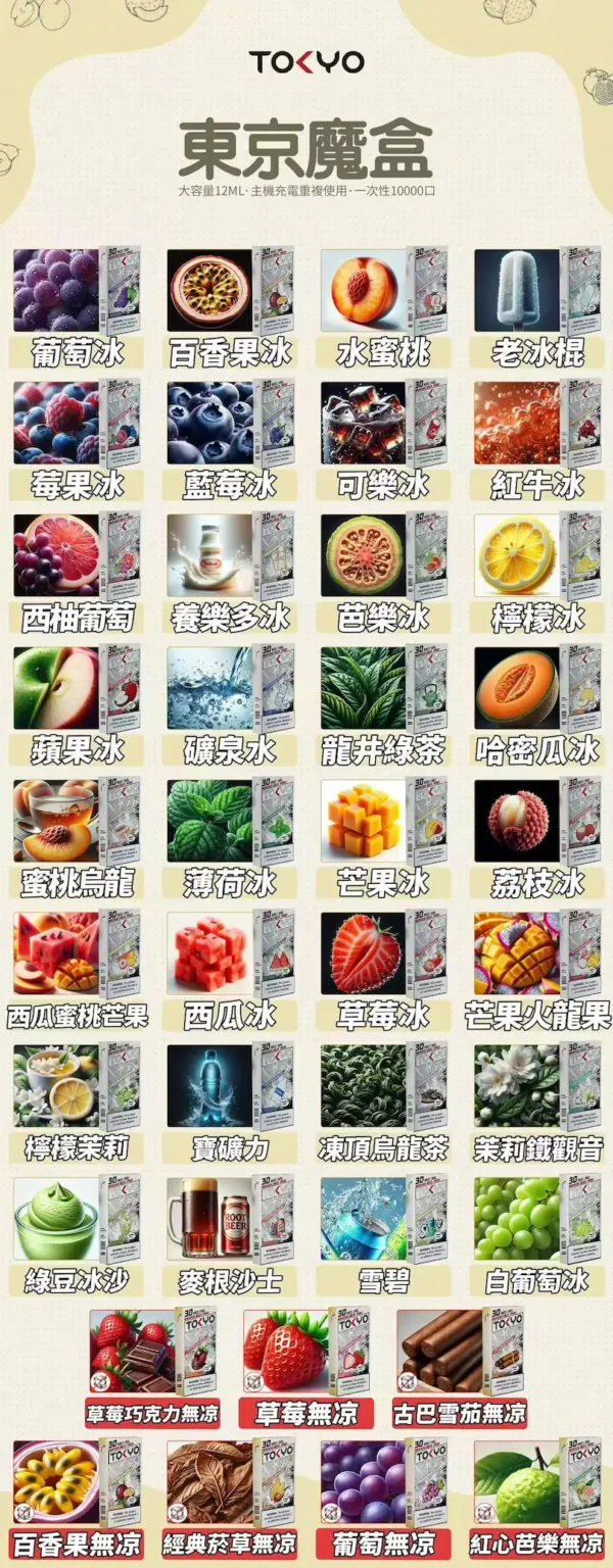 0ed3dd6ea8fc8d53b938a5ce635e7bcc.webp TOKYO MOHOO BOX 東京魔盒 10000口專用煙彈 12ml/30mg尼古丁鹽/適配專用主機【買三盒煙彈加150贈主機】